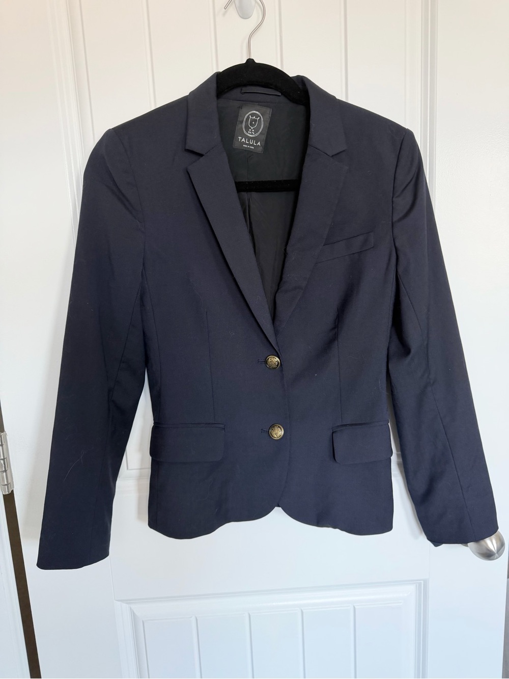 Talula Navy Tailored Two-Button Blazer